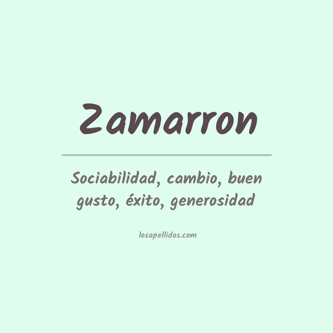 Significado del Apellido Zamarron